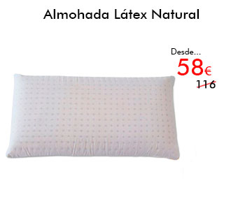 Almohada de látex natural con un 50% de descuento en Colchones Valencia, tu tienda de colchones en Silla