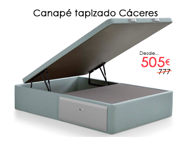 Canapé abatible tapizado con cajones laterales modelo Cáceres con un 35% de descuento en Colchones Valencia, tu tienda de colchones en Silla