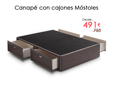 Oferta del 35% de descuento en el Canapé tapizado con cajones laterales modelo Móstoles en Colchones Valencia, tu tienda de colchones en Silla