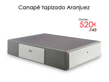 Canapé tapizado con cajones modelo Aranjuez con un 30% de descuento en Colchones Valencia, tu tienda de colchones en Silla