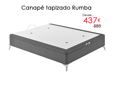 Rebajas del 25% en el canapé tapizado con patas altas modelo Rumba en Colchones Valencia, tu tienda de colchones en Silla