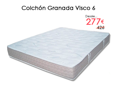 Rebajas del 35% en el colchón barato Granada Visco 6 en Colchones Valencia, tu tienda de Colchones en Silla y Madrid
