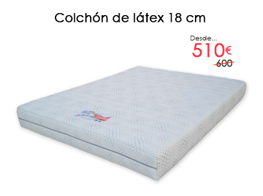 Colchón de látex natural con 18 cm con un descuento del 15% en Colchones Valencia, tu tienda de Colchones en Silla y Madrid