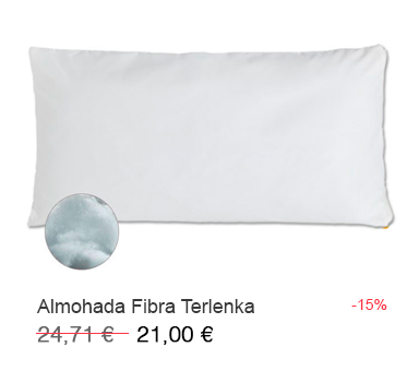 Almohada de fibra de Terlenka en promoción en Colchones Valencia